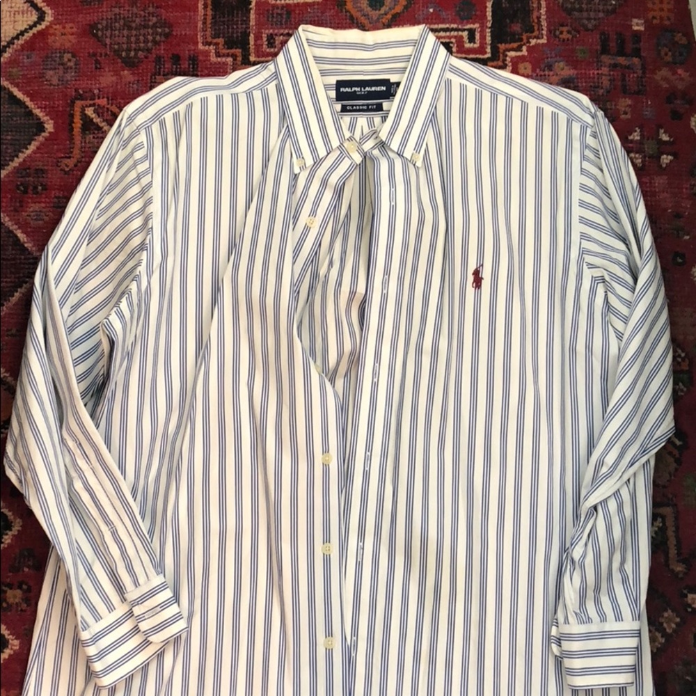 Blue and white striped Ralph Lauren Shirt